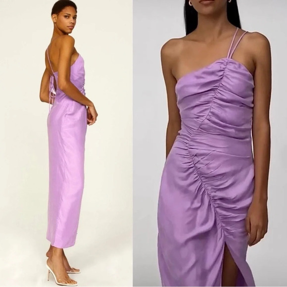 Suboo Purple Slit Cocktail Gala Formal Maxi Dress L - Picture 4 of 10